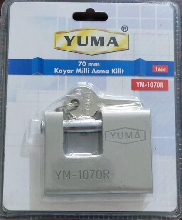 Yuma Ym1070R Kayar Milli Asma Kilit 70Mm Gri - Image 1