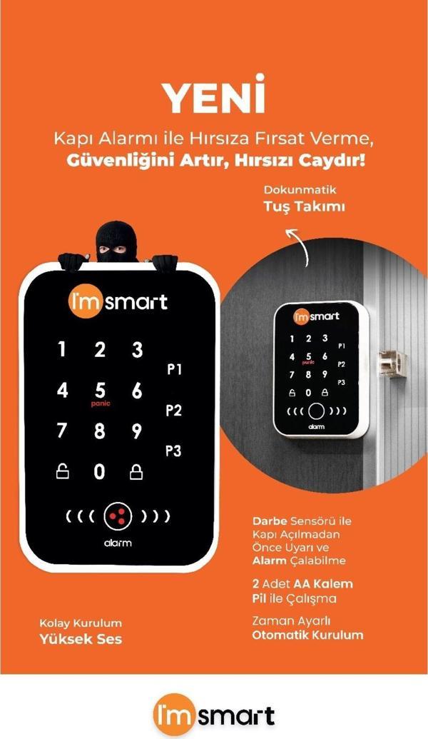 Smart Im Mini Kapı Alarmı Darbe Sensörlü Dokunmatik Ekran - Image 1
