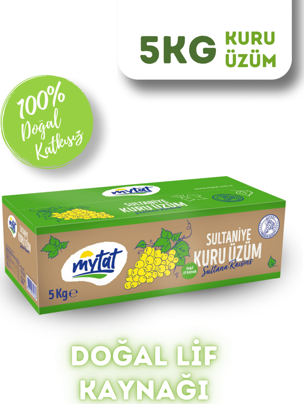 Mytat Doğal 10 No Sultaniye Kuru Üzüm 5 kg - Image 1