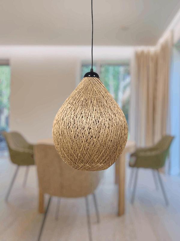 Tek-İş 30 Cm X 36 Cm X 96 Rustik Jüt Halatlı Sarkıt Lamba Avize Keten Ip Başlık Küre Top Sarkıt Avize Damla - Image 1