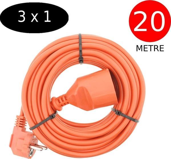 Tek-İş 20 Metre Uzatma Kablosu 3 X 1 Mm Ttr Bakır Kablo Erkek Fiş Dişi Fiş Baskılı Seyyar Ara Kablo - Image 1