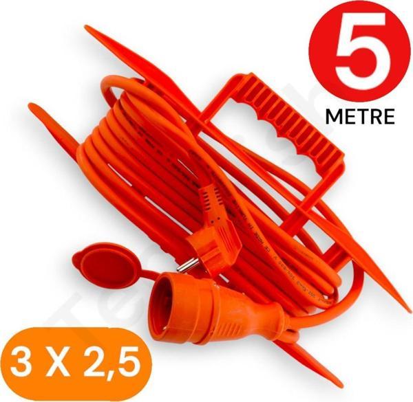 Tek-İş 5 Metre Uzatma Kablosu 3x2,5 MM TTR Bakır Kablo Erkek Fiş-Dişi Fiş Baskılı - Image 1