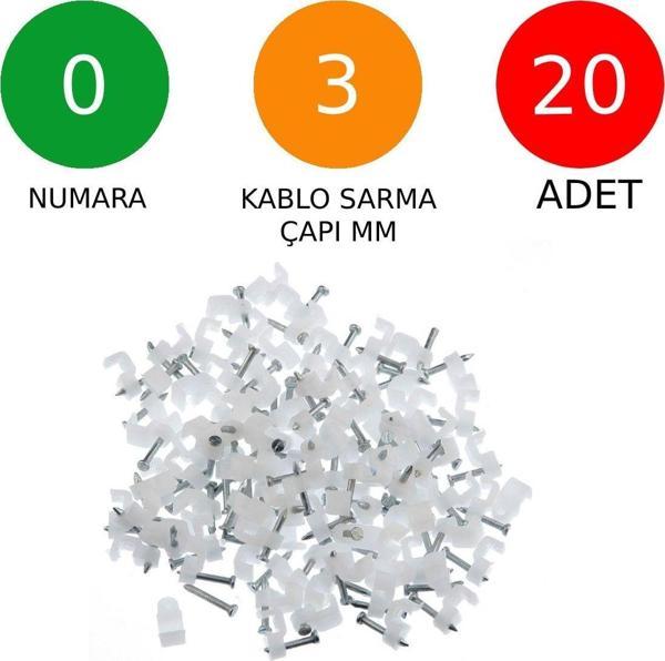 Tek-İş Beton Çivili Kablo Tutucu Kroşe No: 0 - 3 Mm 20 Adet - Image 1