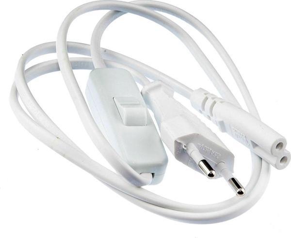 Tek-İş Işıldak Fişi Laptop Radyo Teyp Güç Kablosu Arapuarlı Power Kablosu Beyaz - Image 1