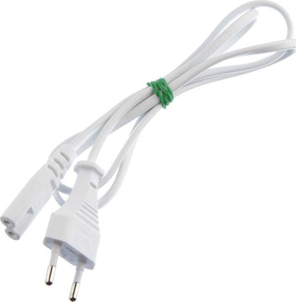 Tek-İş Işıldak Fişi Laptop Radyo Teyp Güç Kablosu Power Kablosu Beyaz 1 Metre - Image 1