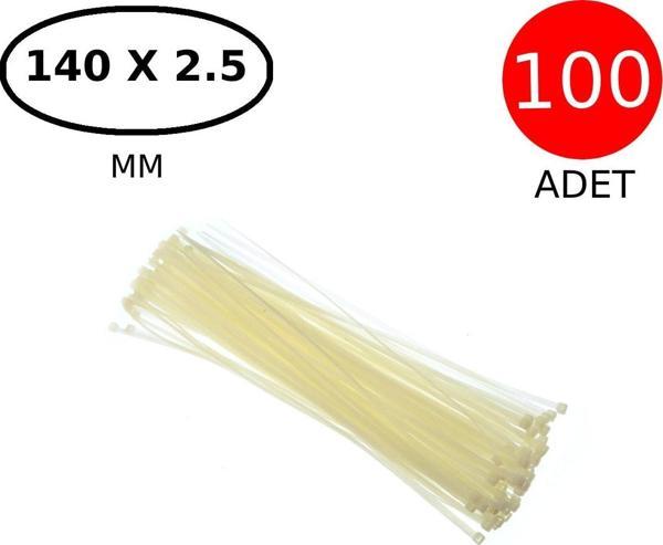 Tek-İş Kablo Bağı Cırt Kelepçe 140 Mm X 2.5 Mm Beyaz 100 Adet Poşet - Image 1
