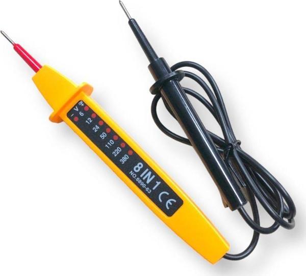 Tek-İş Kablo Faz Voltaj Dedektörü Kontrol Kalemi ölçüm Aleti 8 In 1 Voltaj test Cihazı - Image 1