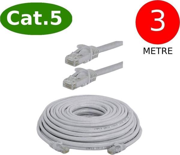 Tek-İş Cat5 Network Internet Ethernet Bilgisayar Kablosu Rj45 - Rj45 3 Metre Patch Kablo - Image 1