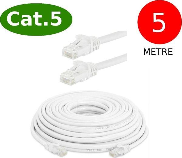 Tek-İş Cat5 Network Internet Ethernet Bilgisayar Kablosu Rj45 - Rj45 5 Metre Patch Kablo - Image 1