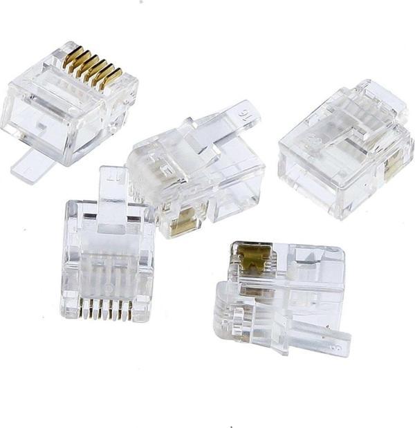 Tek-İş Rj12 Rj11 Telefon Plug Konnektör 5 Adet - Image 1