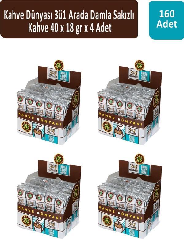 Kahve Dünyası 3ü1 Arada Damla Sakızlı 40 x 18  gr x 4 Adet - Image 1