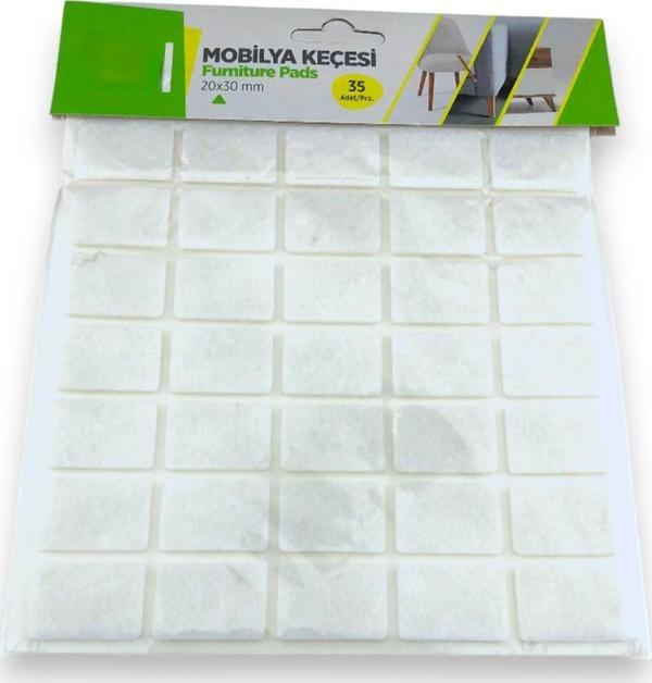 Tek-İş Yapışkanlı Sandalye Koltuk Mobilya Ayak Keçesi 20 x 30 MM 35 Adet - Image 1