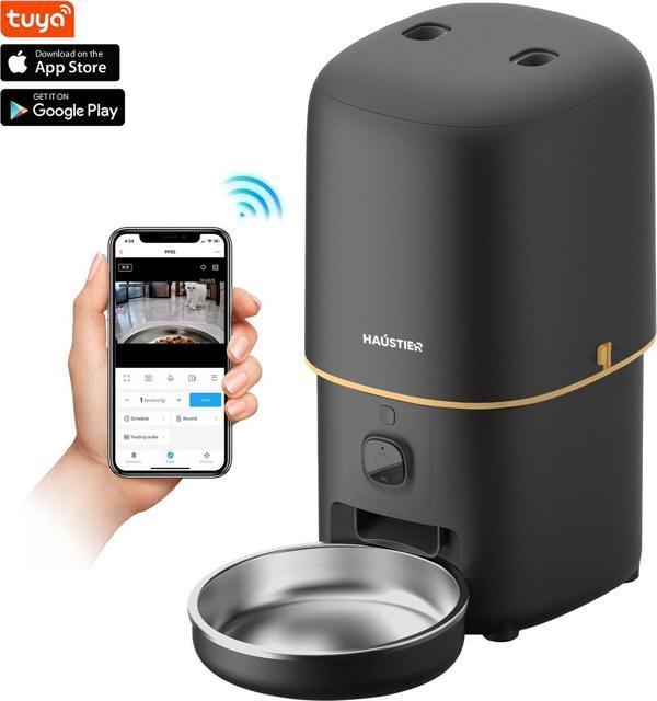 Haustier PF05 Kameralı 1080P FHD Gece Görüş Akıllı Kedi Köpek Otomatik Mama Kabı, Sesle Çağırma, 4lt hazne, Metal Kase - Image 1