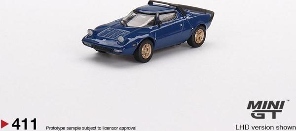 Mini GT Lancia Stratos HF Stradale Bleu Vincennes 411 - Image 1
