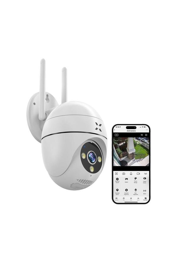 Xenon Smart Akıllı Dış Mekan Kamera 2 Mp Ptz Wi-fi Ip65 Mobil Kontrol Dahili Led/sirenli Güvenlik Kamerası X7266 - Image 1