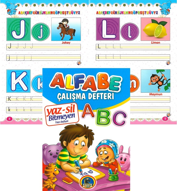 4E Defter Yaz-Sil Alfabe Karatay Yayınevi + Kalem - Image 1
