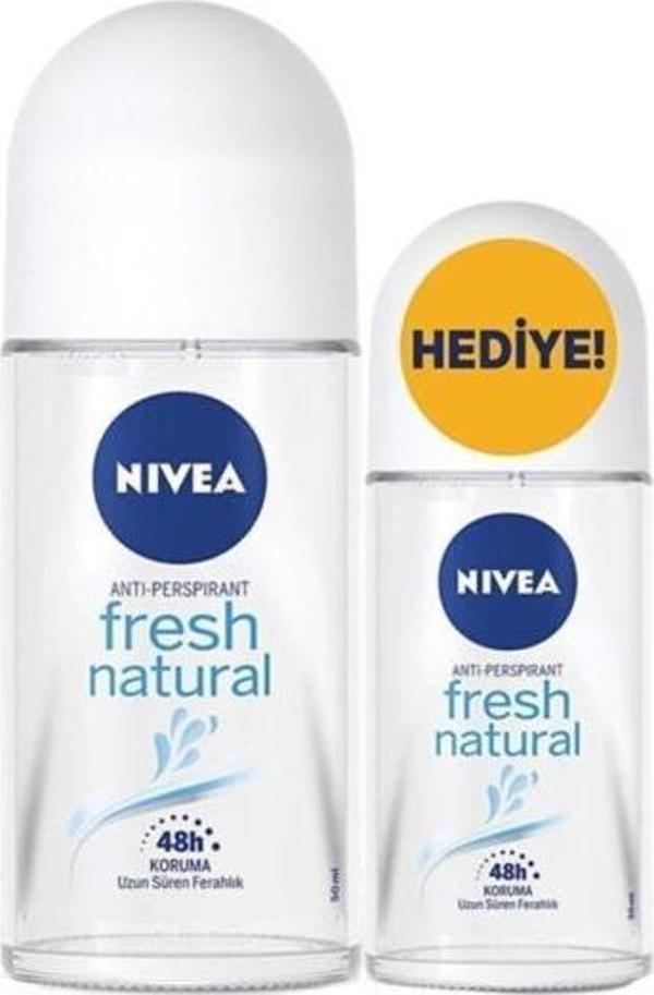 Nivea Fresh Natural Roll-On 50+25 ml 2li Paket Kadın Roll-On Deodorant - Image 1
