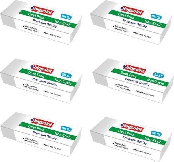 Bigpoint Dust Free Silgi Beyaz Küçük Boy 6 lı - Image 1
