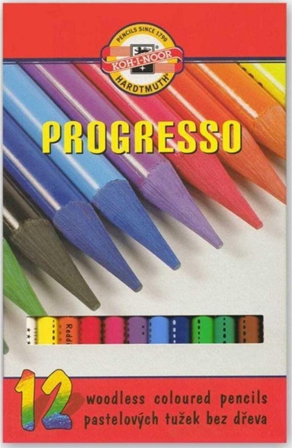Koh-i Noor Progresso Ağaçsız Boya Kalemi 12 Renk - Image 1