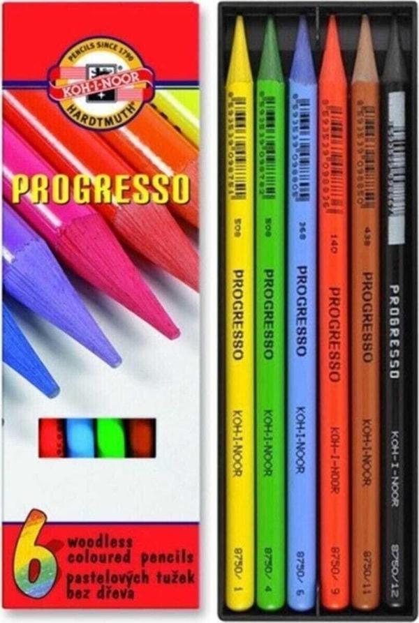 Koh-i Noor Progresso Ahşapsız Kuru Boya Seti 6'lı N:8755 - Image 1