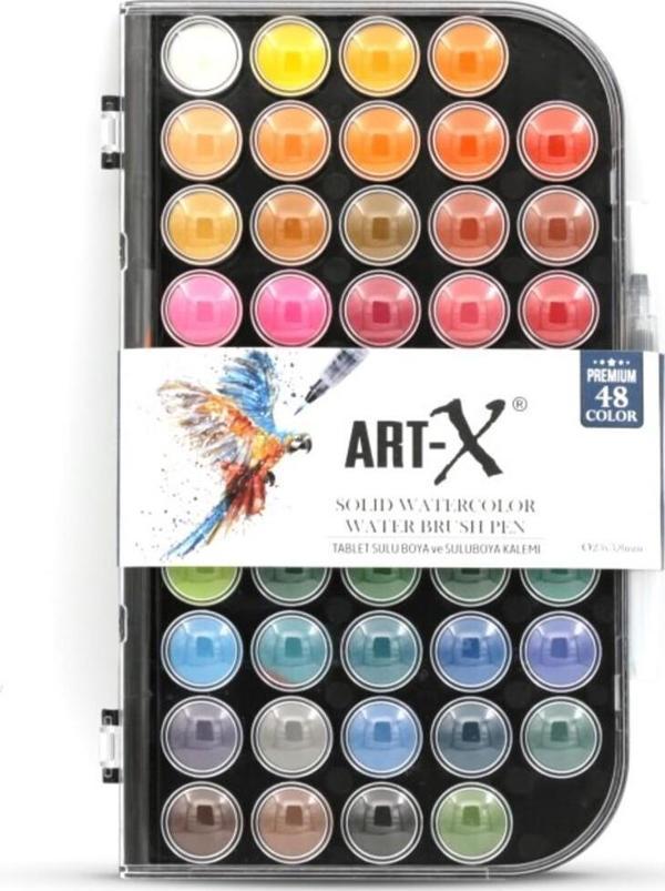 Rich Art-x 48 Renk Tablet Suluboya Seti - Su Hazneli Fırça Hediyeli - Image 1