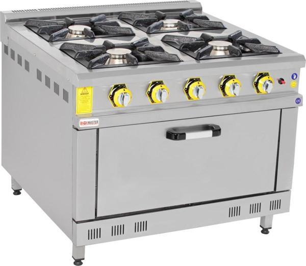 İnoxmaster 4'lü Kuzine Fırınlı Ce Belgeli Gaz/lpg 80x80x85 Cm - Image 1