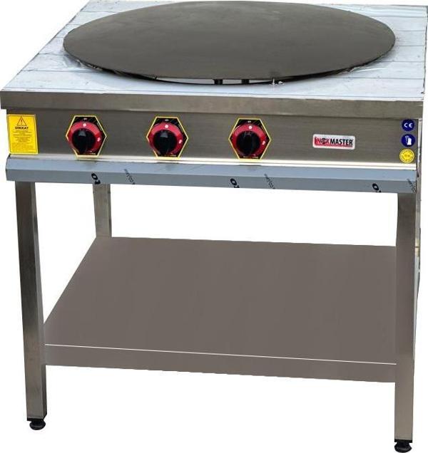 İnoxmaster Gözleme Ocağı Taban Raflı Gazlı 90x90x85 Cm - Image 1