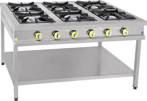Sönmez Endüstriyel İnoxmaster Taban Raflı Ocak Altılı Gazlı/Lpg - Image 1