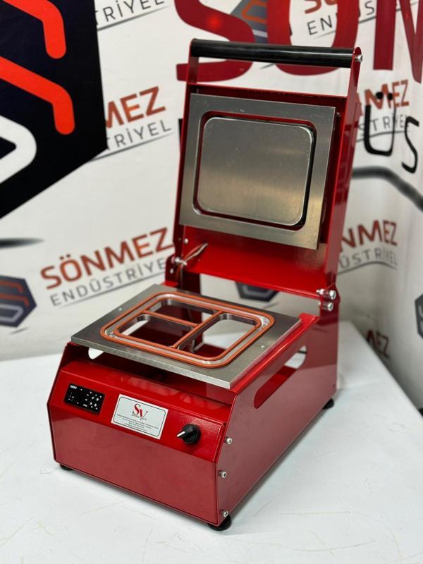 Sönmez Manuel Kase Kapatma 3 Gözlu Tabak Kapatma Makinesi Red - Image 1