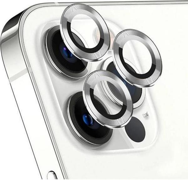SHAZA Iphone 14 Pro / 14 Pro Max İle Uyumlu Darbeye Dayanıklı Mekanizmalı Safir Kamera Lens Koruyucu Beyaz - Image 1