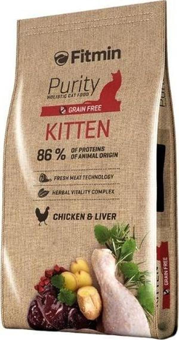 Fitmin Purity Kitten Tavuk ve Ciğerli Tahılsız Yavru Kedi Maması 10 Kg - Image 1