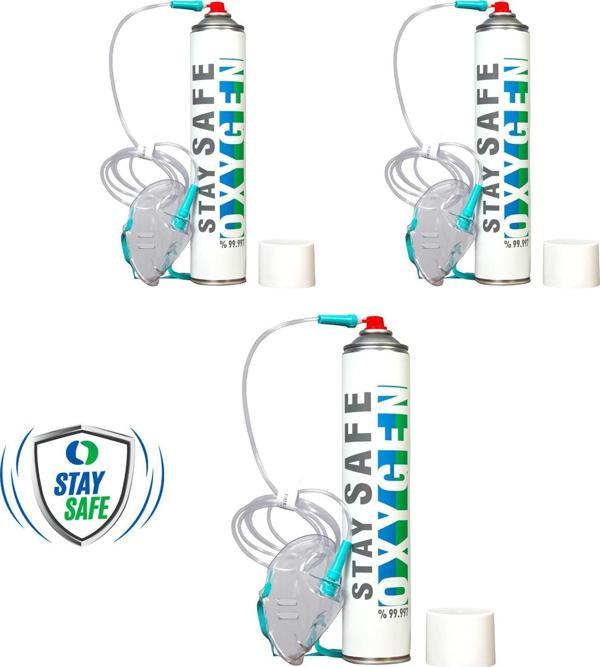 Stay Safe Taşınabilir Medikal Oksijen Maskeli 3'lü Paket - Image 1