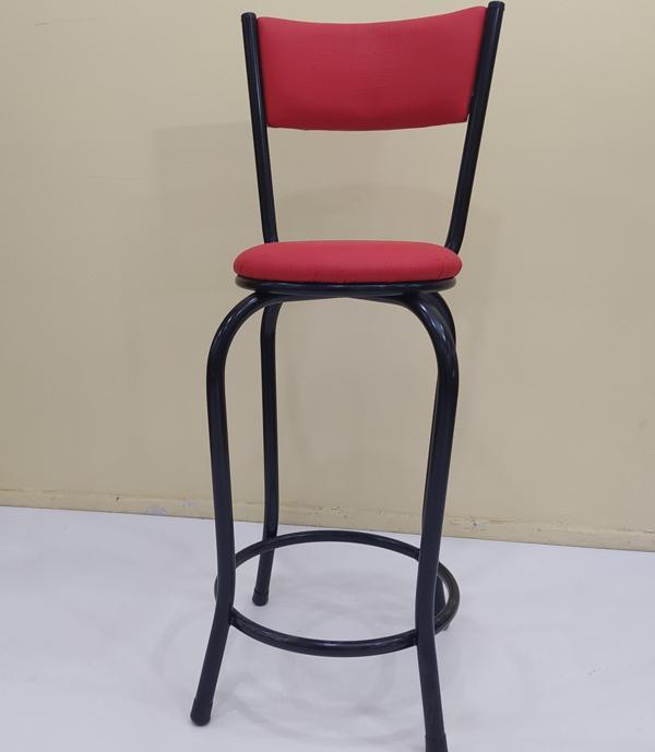 Sandalye 12762 BAR Tipi Yüksek Model 4ad KIRMIZI Suni deri döşem Metal Siyah - Image 1