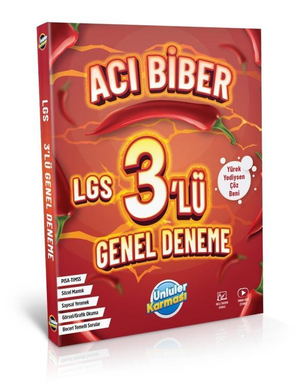 Ünlüler 8. Sınıf LGS Acı Biber Genel 3 Deneme Ünlüler Yayınları - Ünlüler Karması Yayınları - Image 1