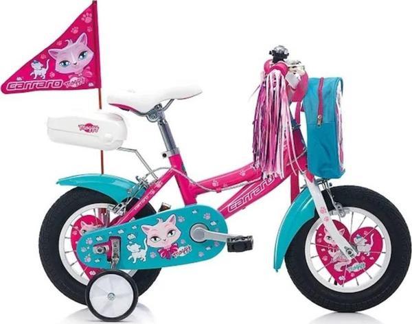 CARRARO MOGGY KIZ ÇOCUK BİSİKLETİ 220H V 16 JANT PEMBE BEYAZ TURKUAZ - Image 1