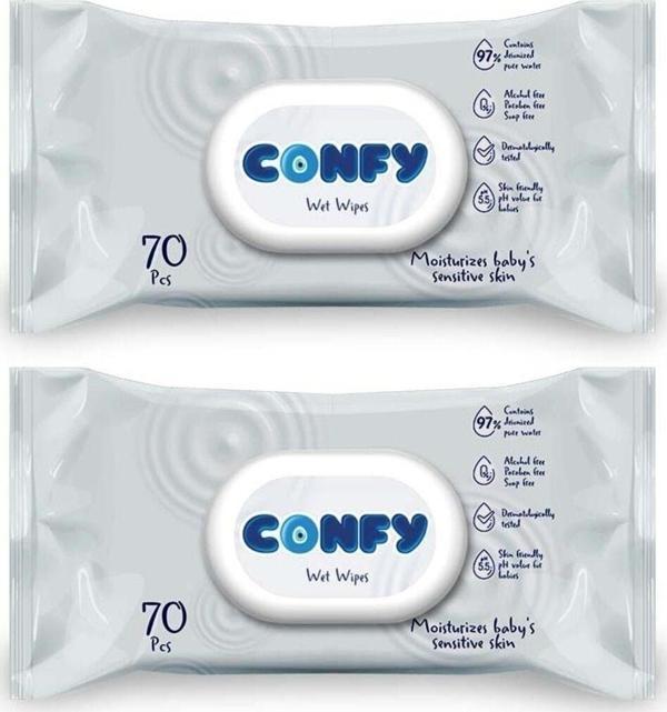 Confy Premium Sensitive Islak Mendil 70 Adet×2 Adet - Image 1