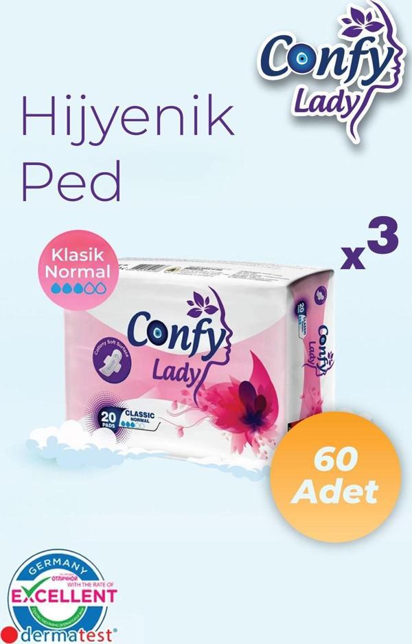 Confy Lady Hijyenik Ped Classic Normal Eko Paket 60 Adet - Image 1