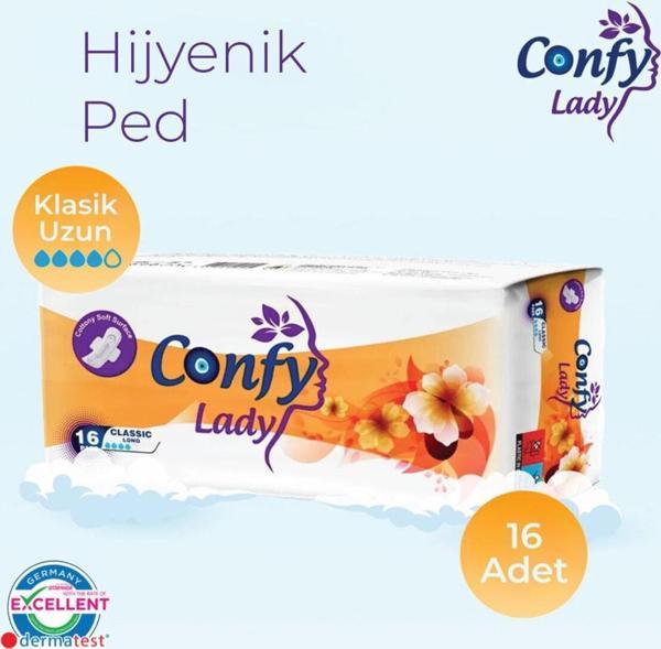 Confy Lady Hijyenik Ped Classic Uzun Gün 16'lı Paket - Image 1