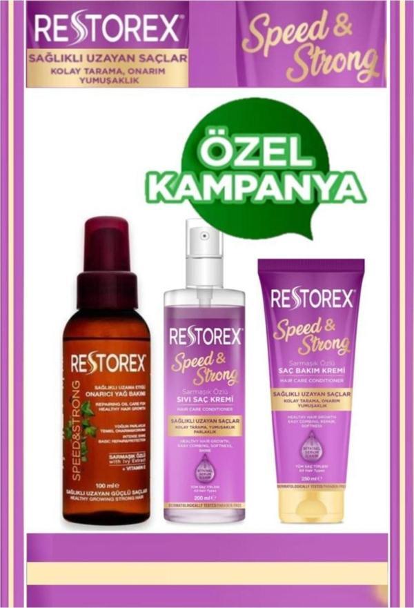Restorex Argan Yağ Bakım,sıvı Saç Kremi Ve Saç Bakım Kremi 3'lü Saç Bakım Seti - Image 1