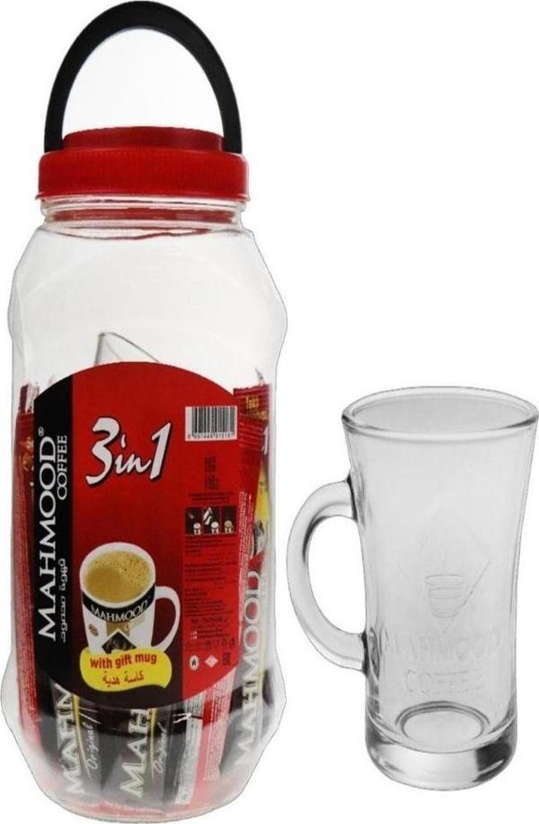 Mahmood Coffee 3ü 1 Arada Hazır Kahve 42 Adet Ve Cam Kupa Bardak Hediye - Image 1