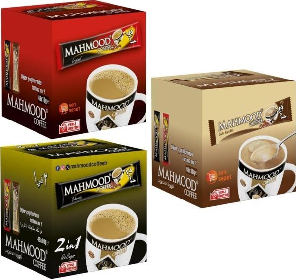Mahmood Coffee 3ü1 Arada Ve 3ü1 Arada Sütlü Köpüklü Ve 2si1 Arada 3'lü Set 48 Adet - Image 1