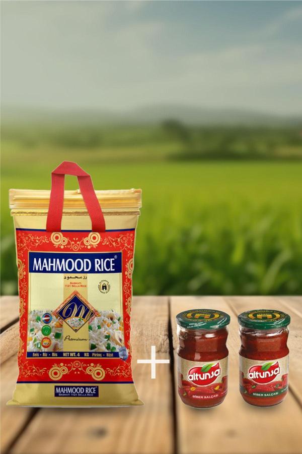 Mahmood Rıce Mahmood Rice Basmati Pirinç 4 kg - Altunsa Biber Salçası Acı ve Tatlı Set 650 Gr x 2 - Image 1