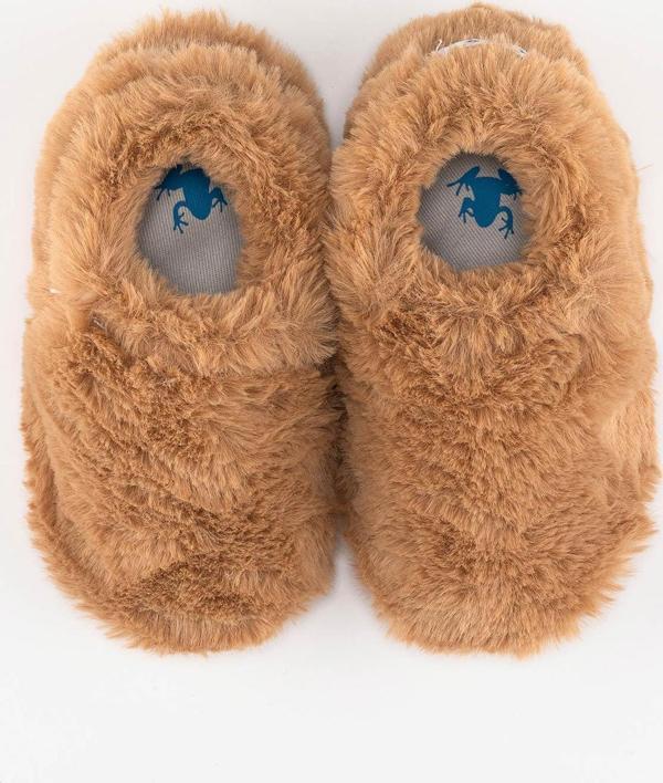 Furry Furry Kestane Kahverengi Kürk Barefoot Patik - Image 1