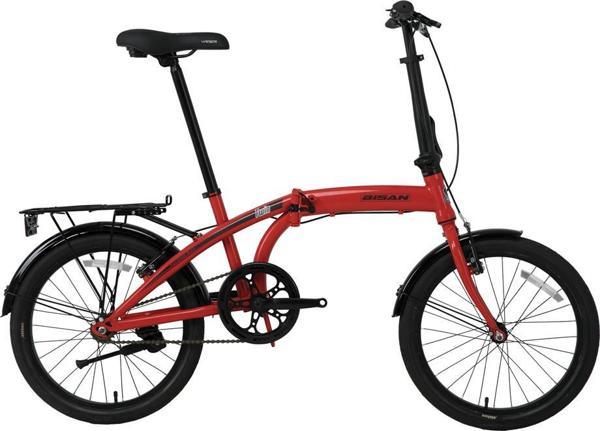 BİSAN TWIN KATLANIR BİSİKLET 32CM V 20 JANT 1 VİTES KIRMIZI SİYAH - Image 1