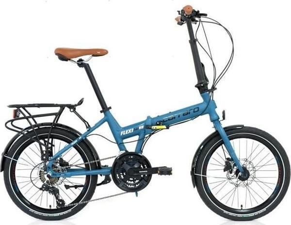 CARRARO FLEXI 121HD KATLANIR BİSİKLET 350H HD 20 JANT 21 VİTES MAT PETROL SİYAH GÖKKUŞAĞI KROM KAHVE - Image 1
