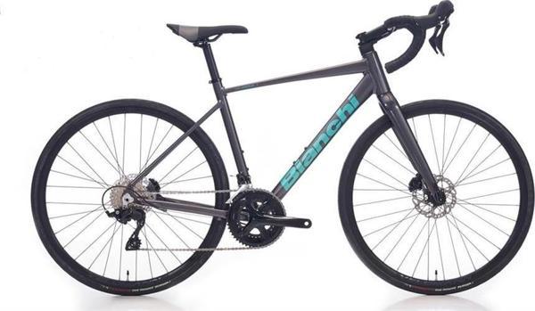 BIANCHI NIRONE 7 DISC 105 ERKEK ŞEHİR BİSİKLETİ 520H HD 28 JANT 12 VİTES DARK GRAPHITE CKM METALIZE CELESTE GLOSS - Image 1