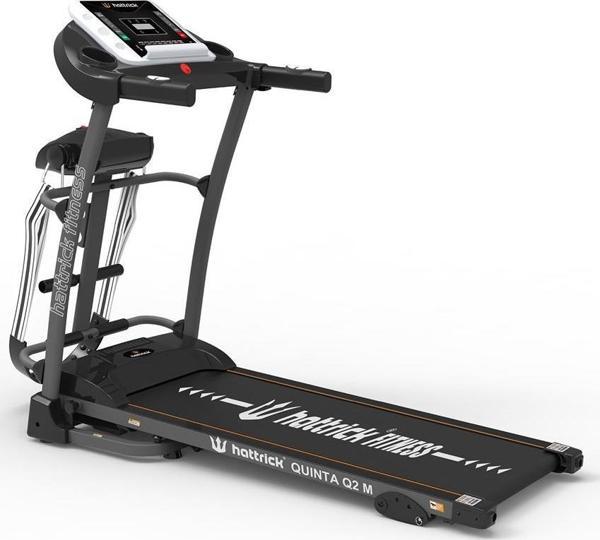 HATTRICK QUINTA Q2 M MASAJ ALETLİ MANUEL EĞİMLİ SIT UP MOTORLU KOŞU BANDI SİYAH - Image 1