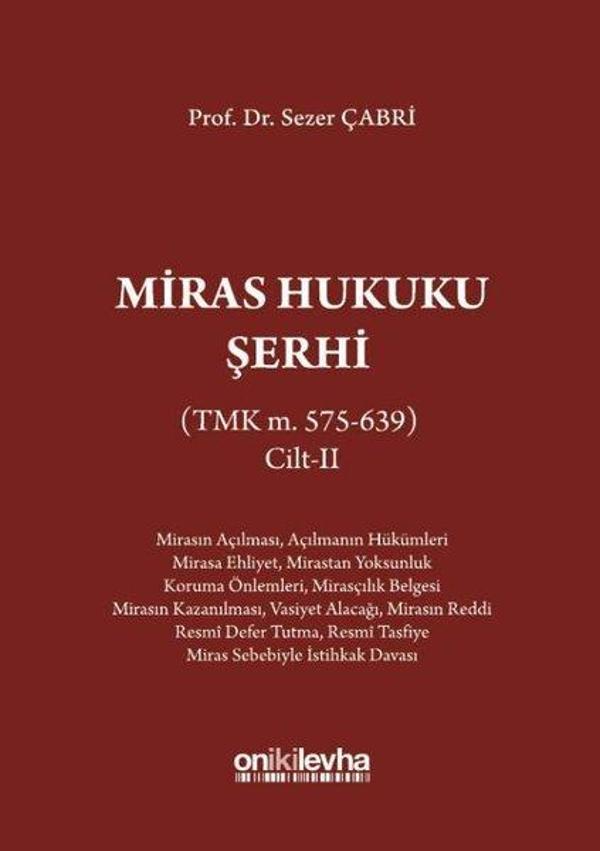 Miras Hukuku Şerhi-Cilt 2 - On İki Levha Yayıncılık - Image 1