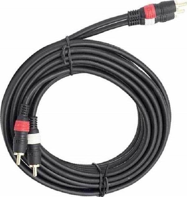 TUNEX ZK-705/10 2 RCA Erkek + 2 RCA Erkek Siyah 10 Metre Kablo - Image 1
