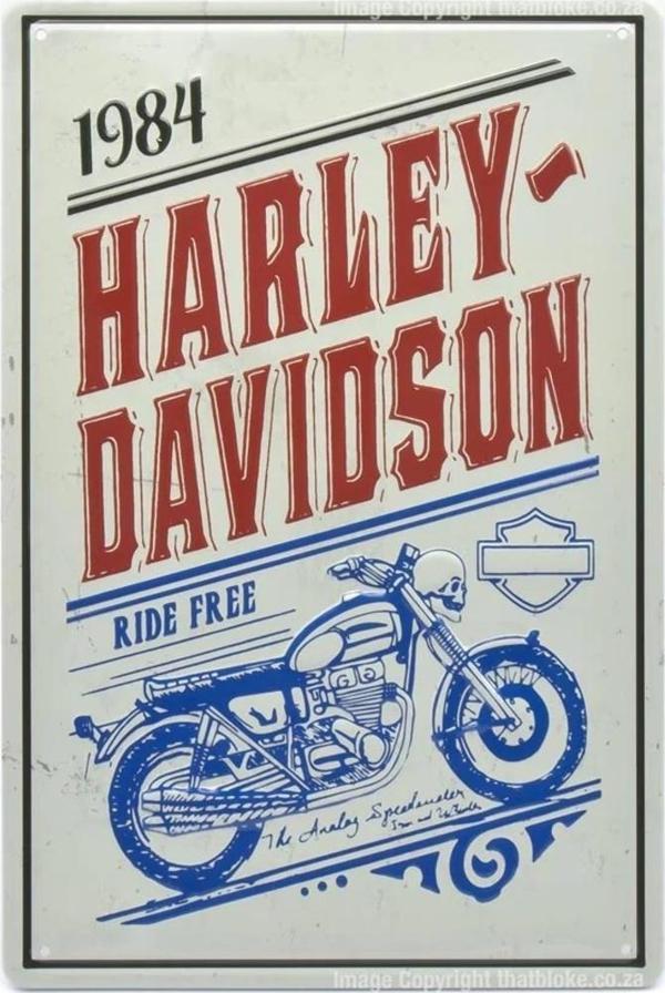 Vintage Hd Motorcycle 1984 Metal Plaka Levha 20X30 cm - Image 1